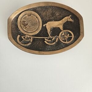 Vintage Mid-Century Danish Bronze Sun Chariot Trinket Dish - MCM